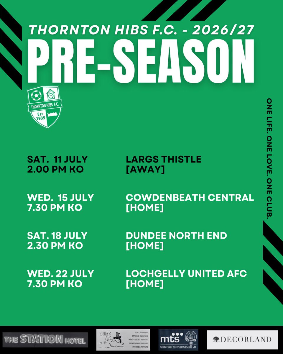 ThorntonHibsFC's tweet photo. PRE-SEASON // No game this weekend as originally planned, but all others remain the same 👇 https://t.co/nf0UxiaCt2