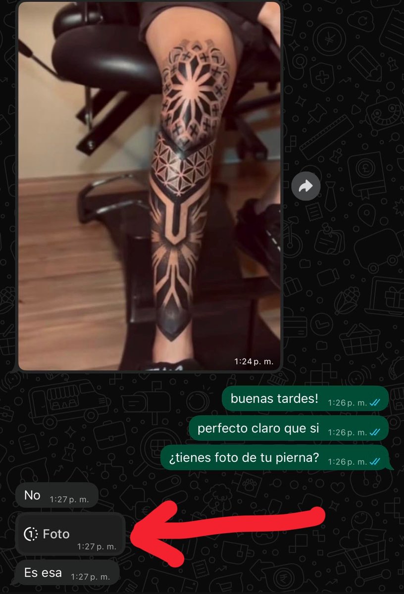 EsaMalvaroz's tweet photo. Cuando envían sus fotos así… ni que fuéramos amantes.
Estás cotizando un tatuaje!!! https://t.co/pIWybO6AVI