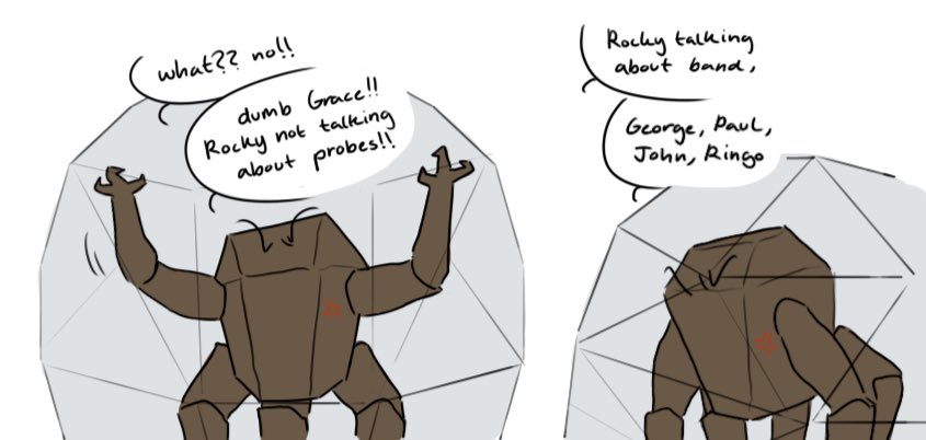 Draictass's tweet photo. So I heard project Hail Mary has a Beatles reference…so I drew sum self indulgent bs 

(1/2)

#projecthailmary #rylandgrace https://t.co/cWyuYREHxe
