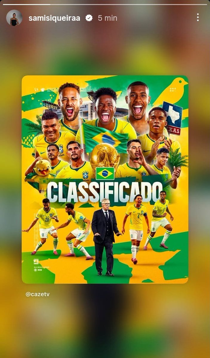 SAINT_SBASE's tweet photo. Samara via Instagram Stories after Brazil's FIFA World Cup victory. 🇧🇷

#SAINTSATINE https://t.co/X3aLT9lzgL