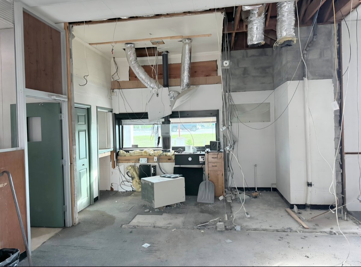 QueenstownBank's tweet photo. How it started and how it's going! Renovations at the #QueenstownBank Grasonville Branch continue, with crews sparing no detail to ensure that the re-opening in late July provides you with an even better banking experience! https://t.co/2MkgDD2mZ7