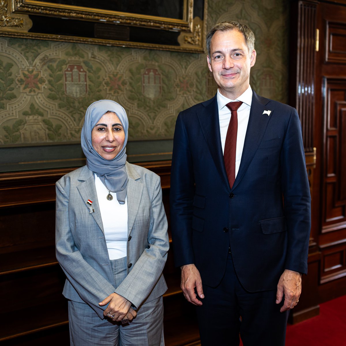 alexanderdecroo's tweet photo. Excellent meeting with Yemen’s Minister of Planning and International Cooperation, @afrah_alzouba. 

We discussed how to expand our partnership to restore livelihoods, sustain essential services and help create the conditions for greater resilience. https://t.co/nkbgBt7LLq