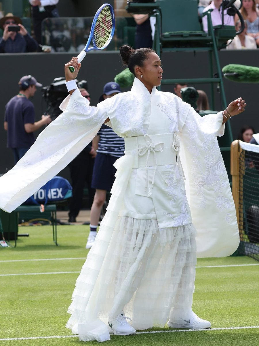 cafewindows's tweet photo. naomi osaka in custom hana yagi for wimbledon 2026 https://t.co/s65iGmZW7x