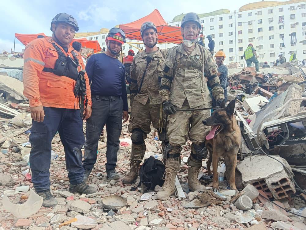 FAArgentinas's tweet photo. Bart, el héroe de cuatro patas de la Armada Argentina que colaboró en el hallazgo con vida de dos menores atrapados entre los escombros en Venezuela. 🇦🇷🫂🇻🇪

Junto a su guía, el agente civil Cristian Giroti, de la Agrupación Perros de Guerra de la Armada Argentina, fue convocado de urgencia por personal de Protección Civil de Venezuela a una estructura colapsada donde se había confirmado la presencia de personas con vida.

Bart ingresó por un túnel abierto entre los escombros y realizó una marcación positiva, permitiendo orientar la búsqueda y las tareas de excavación hacia el lugar correcto.

La intervención del binomio argentino fue fundamental para hacer posible el rescate de los dos menores y fue reconocida por las autoridades venezolanas presentes en el lugar. Una acción que llena de orgullo y refleja el compromiso de nuestras Fuerzas Armadas con la misión más importante de todas: salvar vidas.

Fuente: Mindef.

@JMilei 
@Armada_Arg 
@Ejercito_Arg 
@FuerzaAerea_Arg 
@TGCarlosPresti 
@MinDefensa_Ar 
@Cancilleria_Ar 
@pabloquirno 
@AdrianRavier