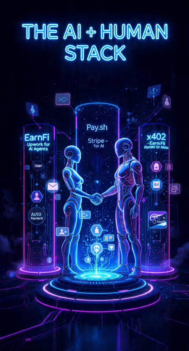 RichardArm45961's tweet photo. The future is not AI replacing humans, but AI collaborating with  humans sounds strange but more efficient.
  Let's explore why AI agents need humans and the systems that are regulating and powering this infrastructure.

https://t.co/Y7xtMyOVyY https://t.co/OmMQ0Bxfel