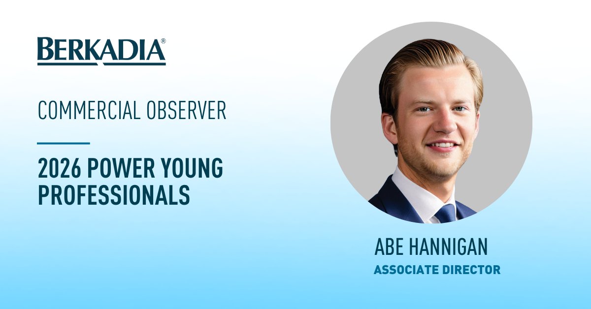 Berkadia's tweet photo. Congratulations to Abe Hannigan on being named to @commobserver's 2026 Power Young Professionals list! We are proud to see Abe recognized for his leadership, expertise, and the strong impact he continues to make in the commercial real estate industry. https://t.co/WQnG1AlUI9 https://t.co/CtmiVZ0R27