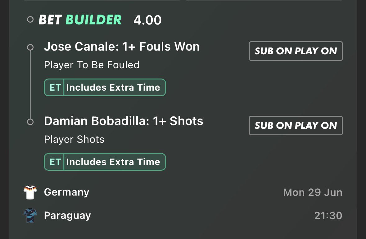 JDProTips's tweet photo. Germany 🇩🇪 vs Paraguay 🇵🇾 

Bet365 🟢

Bet 1 - 0.75u
Bet 2 - 0.25u

Canale fouls won:

0-1-0-1-2-3-1-1-1-1-2

1+ in 9/11
2+ in 4/11

Bobadilla shots

0-2-2-0-1-0-2-1-1-2

1+ in 8/10
2+ in 4/10 https://t.co/E75Oq1y1d2