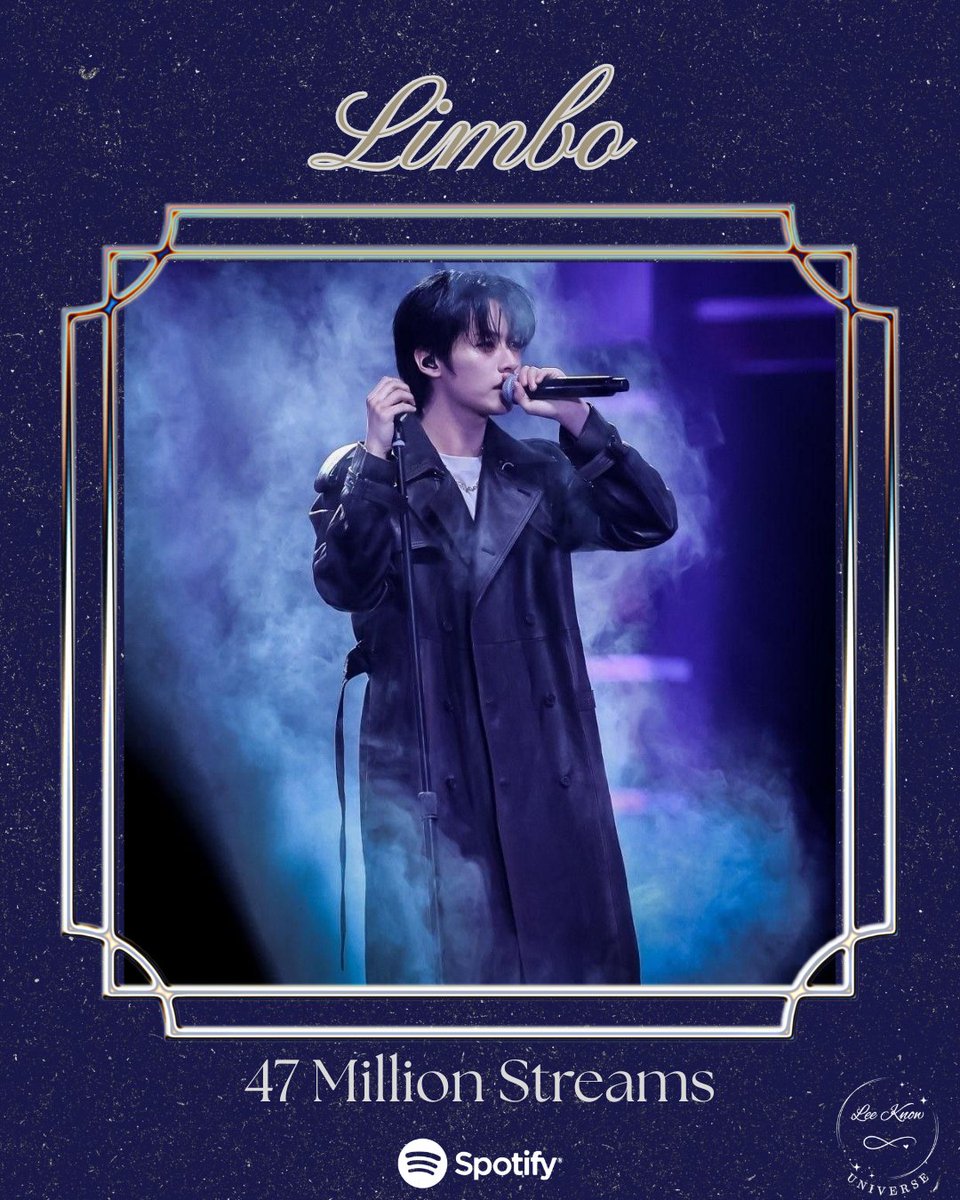 SKZ_Linoverse's tweet photo. 🎶 SPOTIFY MILESTONE UPDATE 🎶

Limbo by Lee Know has surpassed 47 million streams on Spotify.

🔗 https://t.co/4KwXrTnq30

#LeeKnow_Limbo
#스트레이키즈리노 https://t.co/47lFxsRh1K