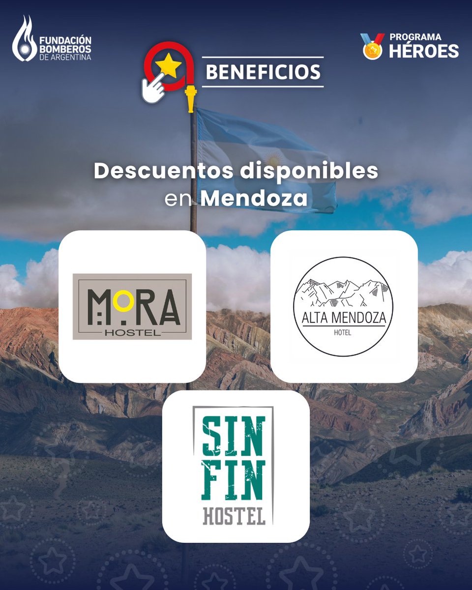 BomberosFund's tweet photo. ¿Pensando en el próximo finde largo o en las vacaciones?

🇦🇷 Si te interesa hacer una escapada o recorrer el país, el #ProgramaHéroes te invita a conocer todos los servicios de alojamiento a los que podés acceder

👩‍🚒👨‍🚒Escribinos a: heroes@fundacionbomberos.org.ar para más info https://t.co/YAubUyTPIG