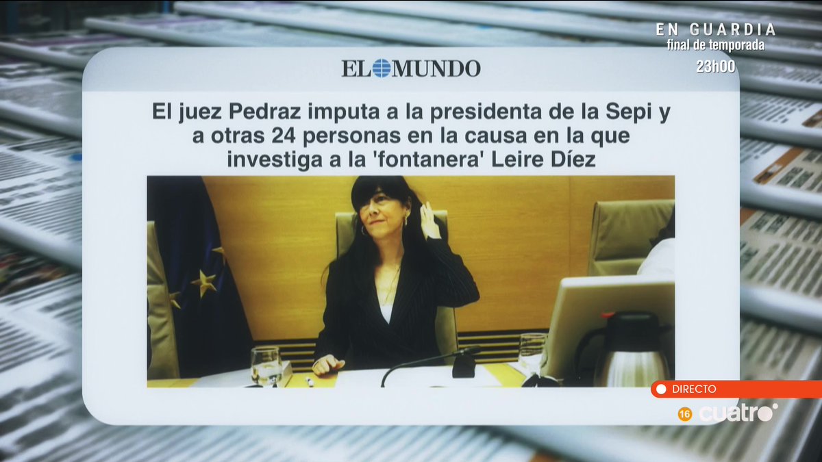 HorizonteCuatro's tweet photo. El juez Pedraz imputa a la presidenta de la Sepi y a otras 24 personas en la causa en la que investiga a la 'fontanera' Leire Díez @elmundoes 
https://t.co/LgJyo3lOB9 #Horizonte https://t.co/gG0B9AlgYX