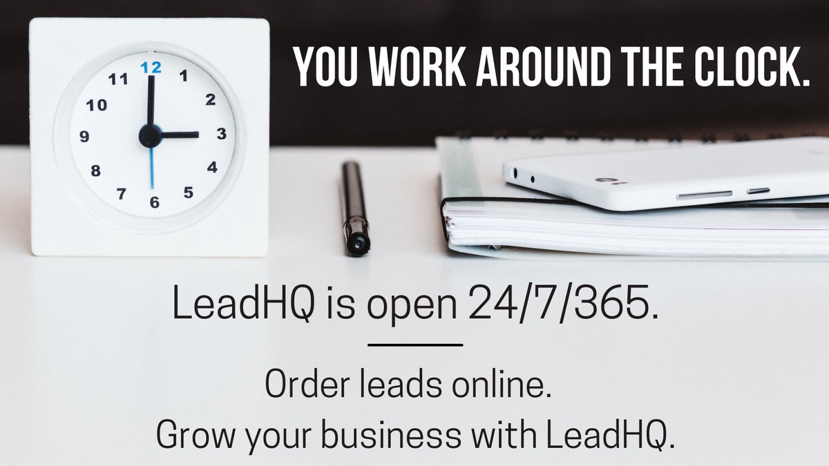 RGI_Solutions's tweet photo. You work around the clock. LEADHQ is open 24/7/365.
Order leads online and grow your business with LEADHQ from RGI Solutions.

Start now: https://t.co/QSBHjANf1H https://t.co/If5k2VoXSJ