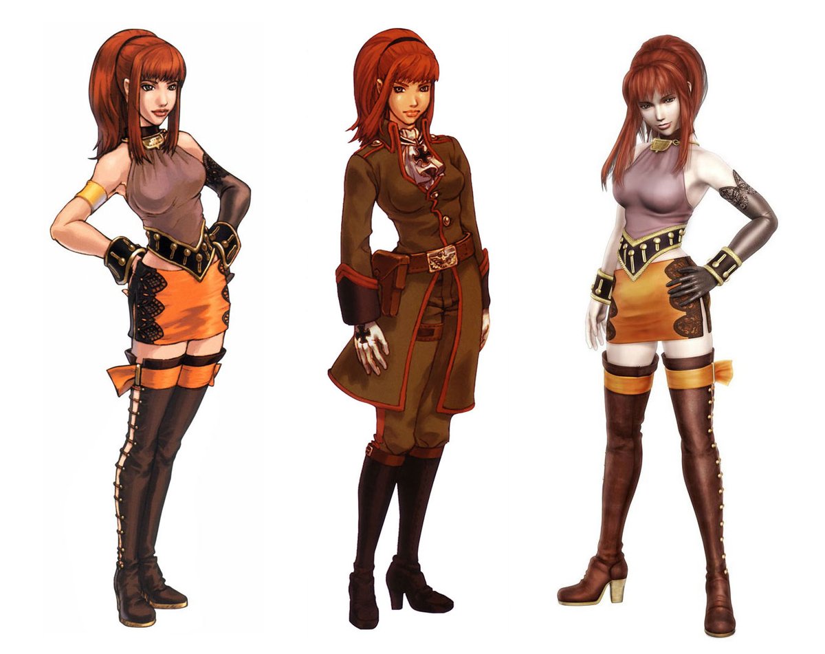 creativeuncut's tweet photo. Yuri Volte Hyuga, Karin Koenig, Joachim Valentine, and Lucia from Shadow Hearts: Covenant. 

More art from the game: https://t.co/5gwTBQonMR https://t.co/1MnBTTSkF8