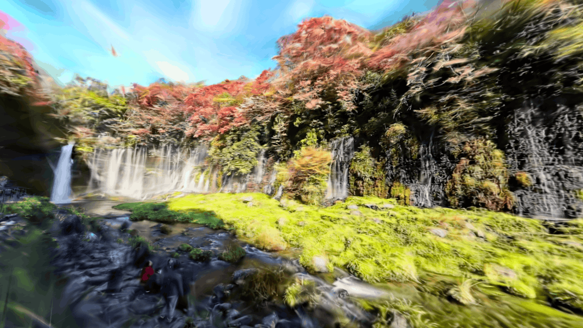 VRC_BARREL003's tweet photo. World:白糸の滝_PONDA's-3DGS_001
by:PONDA（ポンダ）
富士の息吹が織りなす、幻想の滝。
An ethereal waterfall woven by the breath of Mount Fuji. 
#VRChat #VRChat_world紹介 #VRChatPhotography https://t.co/Nw7v3ENCXy