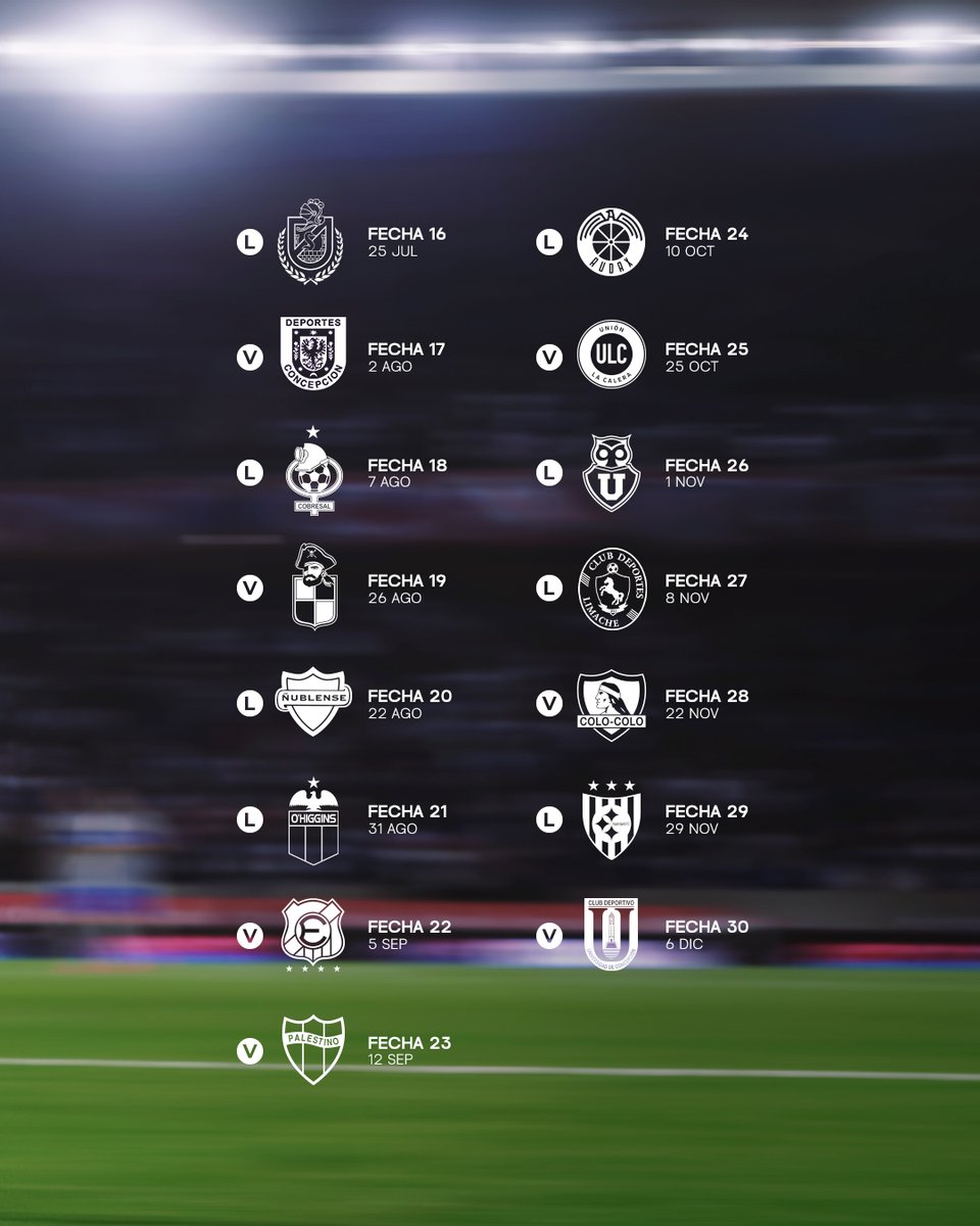 Cruzados's tweet photo. ¡Anótalo! 📌

🗓️ Definidas ya las fechas 16 al 24 por ANFP ✅, así va luciendo el fixture para #LosCruzados en la Segunda Rueda de la #LigaDePrimeraMercadoLibre2026 🏆

𝐕𝐀𝐌𝐎𝐒 𝐔𝐂 ⚪🔵 https://t.co/teLN74JArR