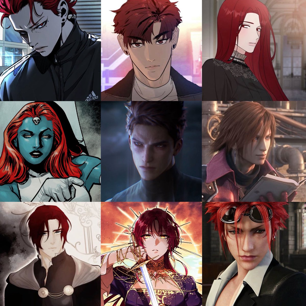 sirenslies's tweet photo. valko with my other favorite red hair characters https://t.co/Y9erByYQjK