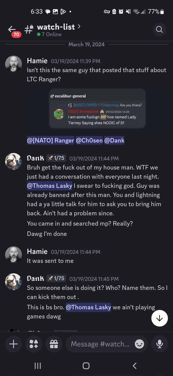 DocWallace1990's tweet photo. @ZGxZero2 @MilsimNews You know what's even crazier brother you don't understand how much of your dirty laundry was exposed when doom made that discord public you just lied when you clearly pinged clutch who was your CSM of 1st before your departure just stop lying man step up and own up https://t.co/b5CT8T5ycx