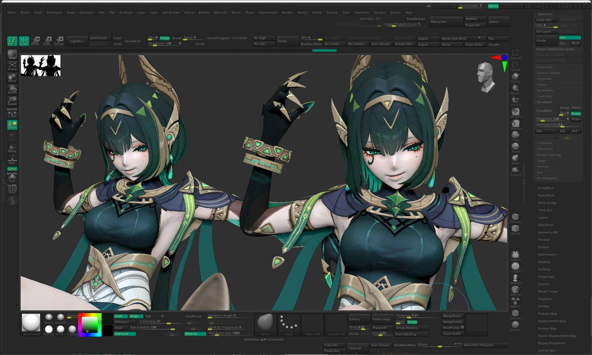 SoulcraftStd's tweet photo. WIP: Nefer - Genshin impact https://t.co/u4WzatQadJ