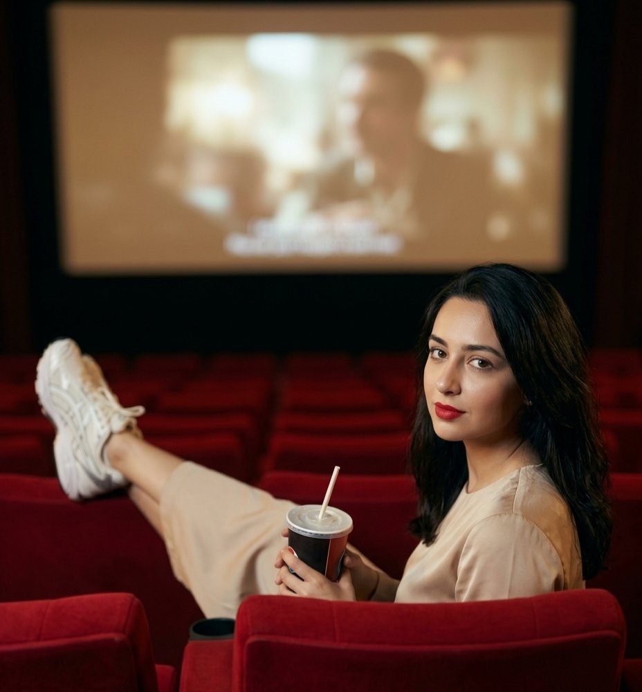 Tou7ami's tweet photo. Prompt 🖼⤵️

Use the reference photo as the ONLY identity source. Strict face lock: preserve the exact face, age, skin tone, facial features, and hairstyle. Keep the same outfit from the reference photo, plus white ASICS Gel-Kayano 14 sneakers.

Ultra-realistic cinematic photo of the subject sitting alone in a modern movie theater, high over-the-shoulder angle, relaxed on red velvet seats with one leg resting on the seat in front. Holding a large soft drink and looking directly at the camera with a calm, confident expression.

Nearly empty cinema, glowing screen softly blurred in the background, warm theater lighting, shallow depth of field, cinematic bokeh, premium editorial photography, photorealistic, HDR, ultra-detailed skin texture, natural shadows, sharp focus on the subject, Sony A7R V, 85mm, f/1.8, 4:5 aspect ratio, magazine-quality, no text, no watermark.

Negative: face distortion, identity drift, extra fingers, deformed hands, duplicate limbs, CGI, cartoon, anime, low quality, blur, noise, oversaturation, unrealistic skin, crowd, multiple people, bad anatomy, cropped face, closed eyes, watermark, logo, text.