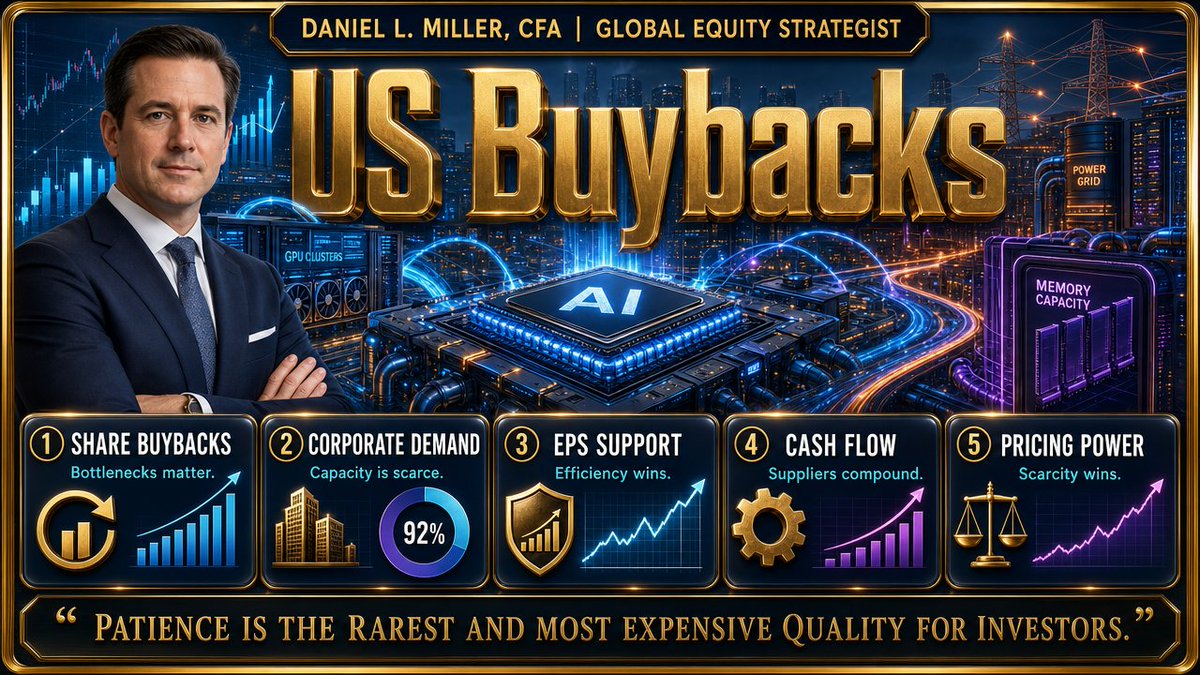 DanielL_CFA's tweet photo. US Buybacks | Daniel L. Miller, CFA
Share buybacks provide critical corporate demand and EPS support, but only when funded by real free cash flow.
#DanielLMillerCFA #USBuybacks #CorporateDemand #EPSsupport #FreeCashFlow https://t.co/7nGrTupf6G