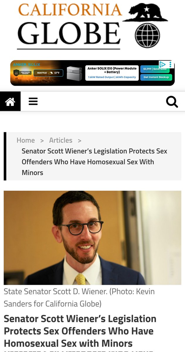 MrCaseyLandry's tweet photo. @libsoftiktok Senator Scott Wiener’s legislation protects sex offenders who have homosexual sex with minors, allowing a 24 year old to have sex with a 14 year old. https://t.co/jVW0yZsYcH