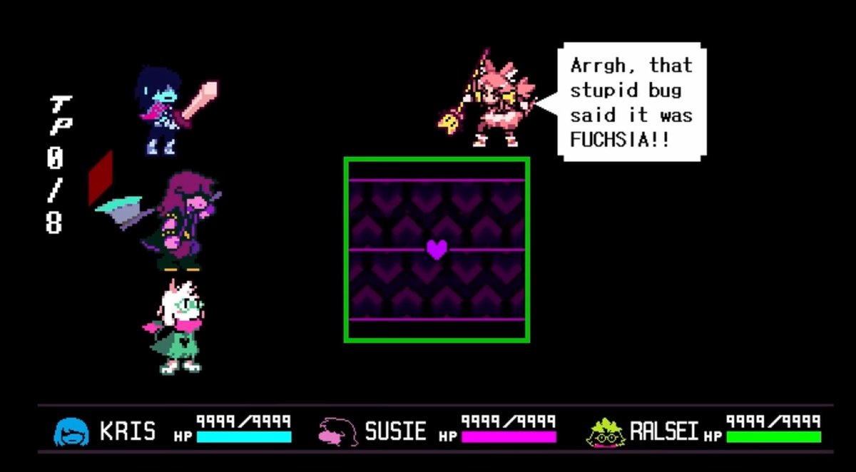 araneacoitu's tweet photo. https://t.co/sAbjRASbZn 

Funniest Deltarune Easter egg for me is that the Spider Bake Sale exists in Chapter 5. 

It’s how Mew Mew gets Muffet’s tea soul mechanics. https://t.co/inAqIZorQr