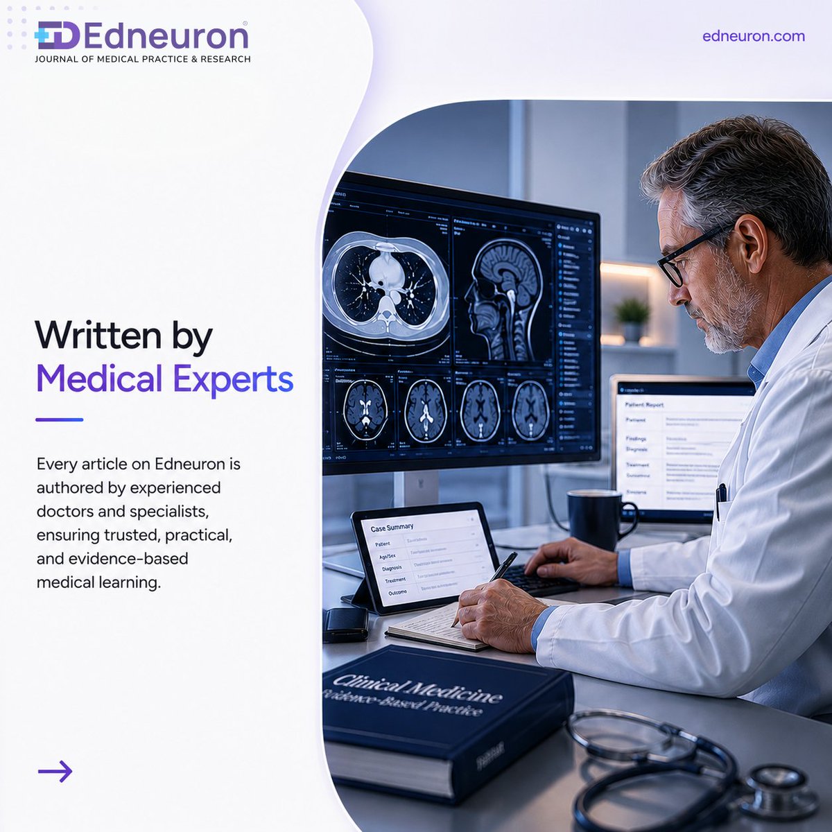 _edneuron's tweet photo. Great doctors don't just memorize medicine—they think clinically.

Real clinical case studies bridge the gap between theory and real-world patient care.

Learn from expert-written cases, sharpen your diagnostic skills, and build confidence with every case.
#Edneuron https://t.co/D9hDQu6VZg