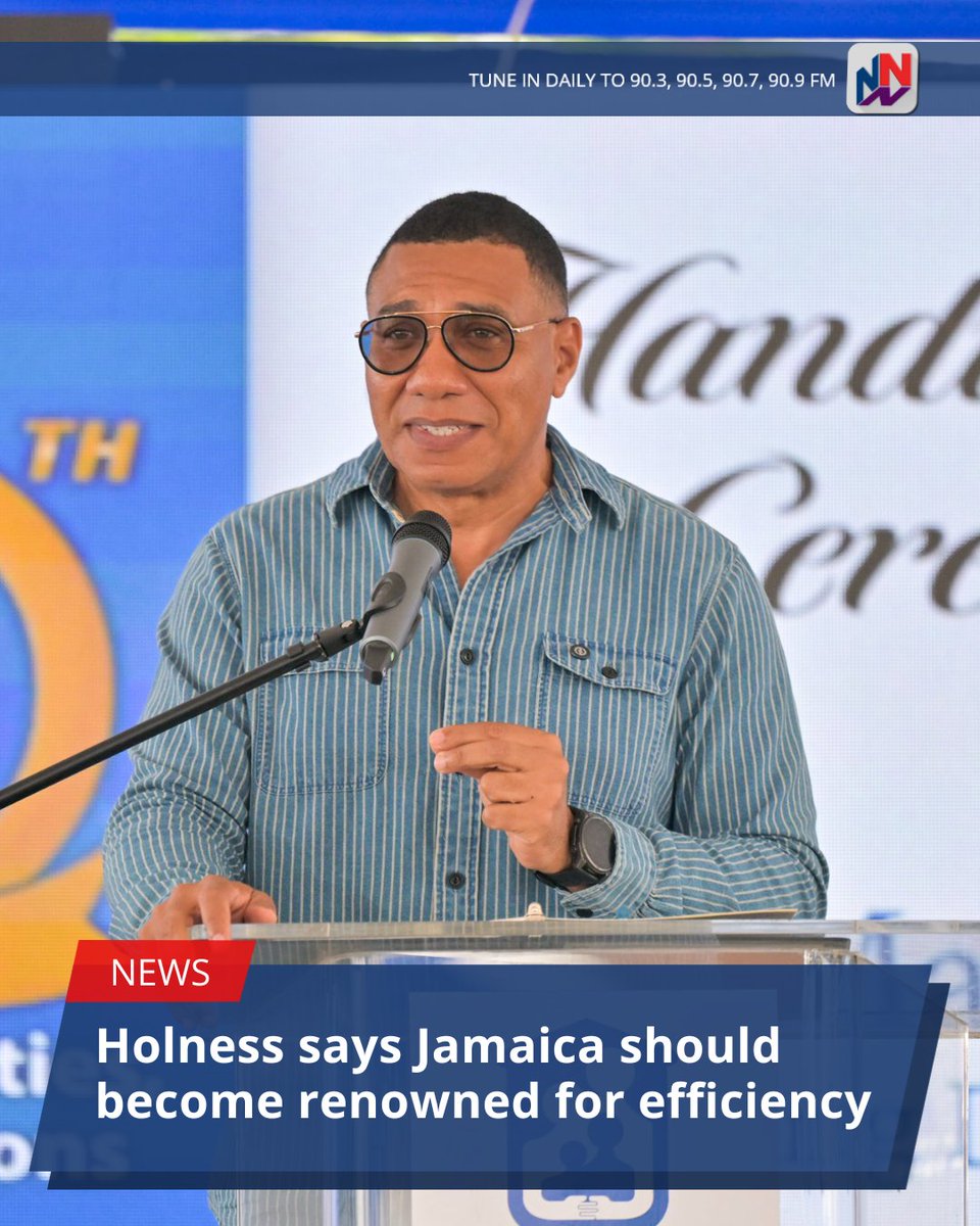 NationwideRadio's tweet photo. As the Andrew Holness-led administration pushes for higher levels of productivity across the labour force, Prime Minister Dr Andrew Holness says efficiency needs to be among the list of values for which the country is renowned.

READ MORE HERE: https://t.co/BliwoqNwKW https://t.co/zUs0Vf2hxs