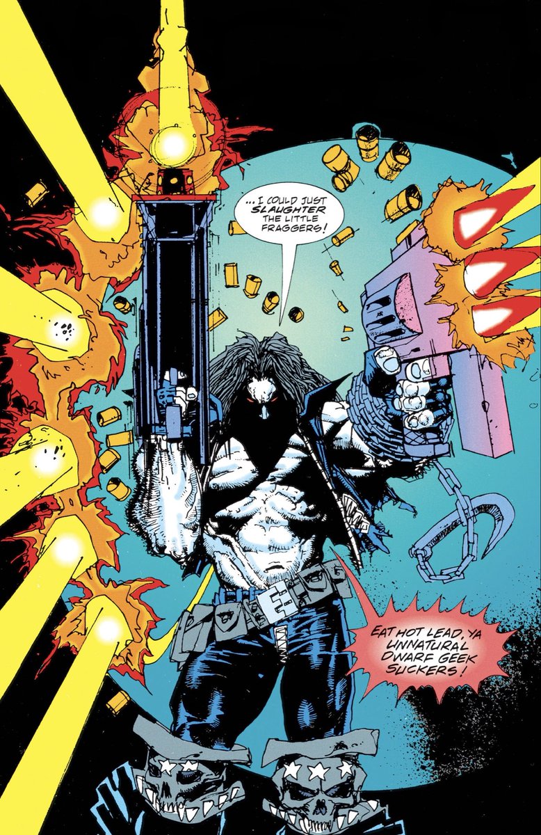 CoolComicArt's tweet photo. The Lobo Paramilitary Christmas Special (1992) art by Simon Bisley w/ Keith Giffen &amp; Lovern Kindzierski https://t.co/Giuf1xxSI8