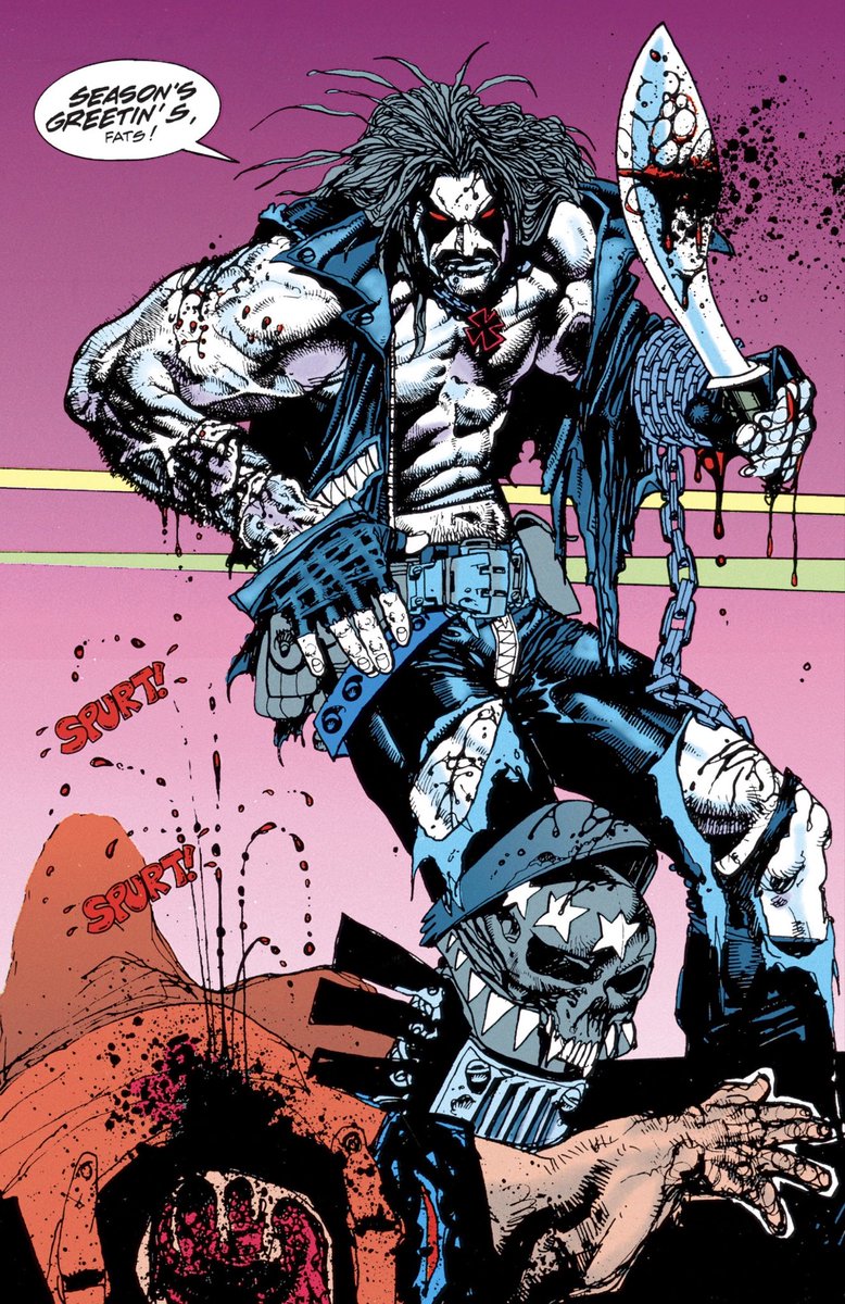 CoolComicArt's tweet photo. The Lobo Paramilitary Christmas Special (1992) art by Simon Bisley w/ Keith Giffen &amp; Lovern Kindzierski https://t.co/Giuf1xxSI8