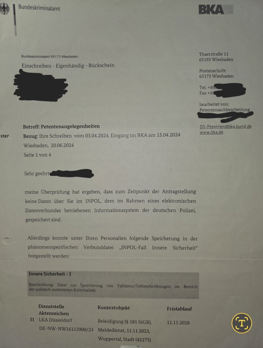 KoelnAnonymous's tweet photo. 1/4 🧵 Wie ein Mittelfinger beim LKA &amp; BKA landet
​Am 11.11.23 brüllte #Stürzenberger auf einer #BPE #paxeuropa den vollen Namen einer Aktivistin ins Mikro.Sie zeigte ihm den Mittelfinger. Polizei griff sofort unzimperlich zu: Sie wurde abgeführt u. erhielt einen Platzverweis. https://t.co/rSDdrTSCyW