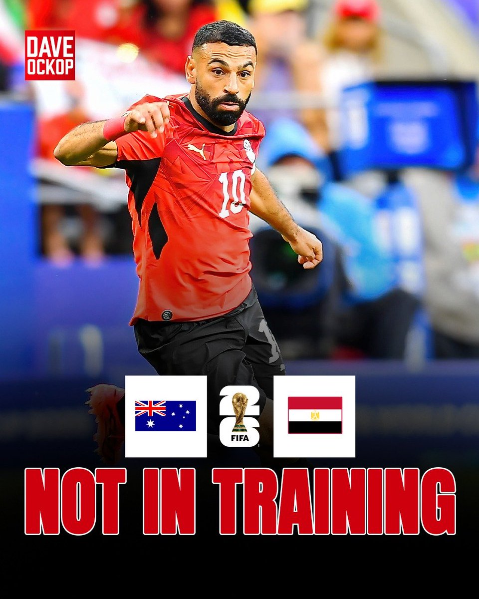 DaveOCKOP's tweet photo. Mohamed Salah was absent from full training as Egypt prepare to take on Australia in the last 32 of the World Cup. https://t.co/HrWc7nxQFF