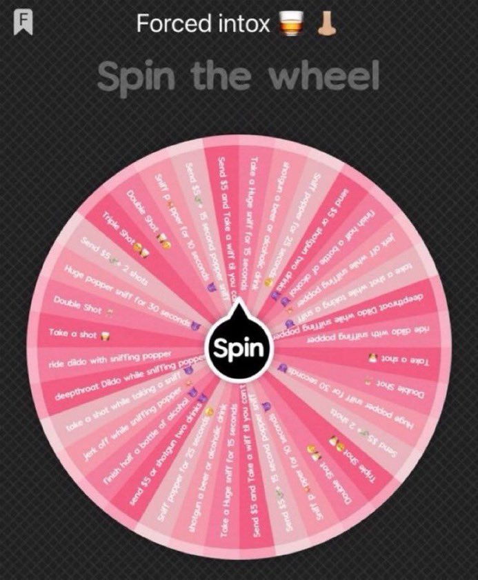 SendtooEmma's tweet photo. Who’s brave enough to spin Goddess’s Forced intox wheel.💥👃🏼😵‍💫 $55 for 2 spins!!! 😈 No tribute required. 

#findom #findomme #humanATM #blackmail #sph #humiliation #cbt #ballbusting #sissification #cuck https://t.co/OaoGCriZeU