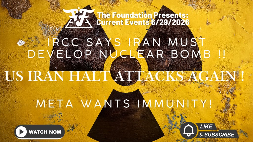foundation4law's tweet photo. IRGC Wants Bomb! 

Meta Wants Immunity!

U.S. Iran Halt Attacks AGAIN!

As We Lay the FOUNDATION...

Thanks for listening and sharing!

Sign up for Trustee Training!!!
https://t.co/6OjUvzjb7r

Subscribe to our email list at https://t.co/qhS7AXlH2b 

https://t.co/hjmnAPAJkl https://t.co/bh4T5oXU8s
