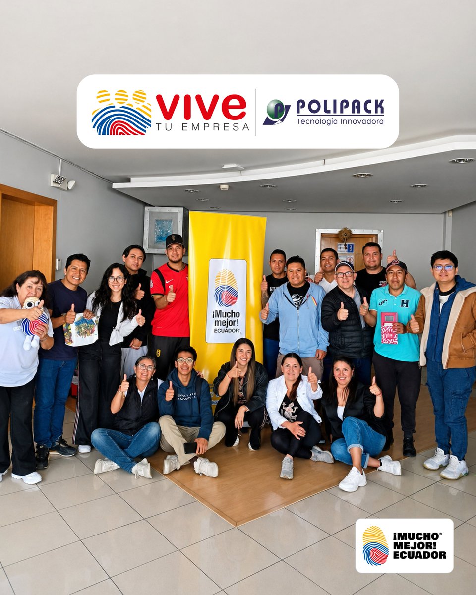 Ecuador_calidad's tweet photo. Fortalecer una empresa también significa fortalecer el compromiso de quienes la hacen posible. 🤝🇪🇨

Compartimos una nueva jornada de Vive tu Empresa junto a POLIPACK, un espacio donde sus colaboradores reforzaron su sentido de pertenencia, profundizaron en la cultura organizacional y reflexionaron sobre el valor que aporta cada persona al crecimiento de la empresa.

A través de dinámicas participativas, el equipo vivió una experiencia que promueve la integración, el trabajo colaborativo y el orgullo de formar parte de una empresa ecuatoriana comprometida con la mejora continua.

En Mucho Mejor Ecuador creemos que las organizaciones más sólidas son aquellas que construyen una cultura donde las personas se convierten en el motor de su desarrollo. ✨