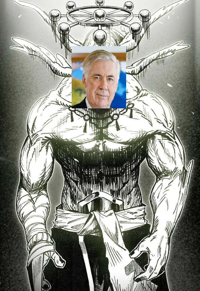 gamerdeesquerda's tweet photo. This is Eight-Handled Sword Divergent Sila Divine General Carlo Ancelotti

His main power is to adapt to any absolutely any situation

Either you score a goal at the last moment (one-shot kill) or he adapts and YOU LOSE https://t.co/cHonJeoGnL