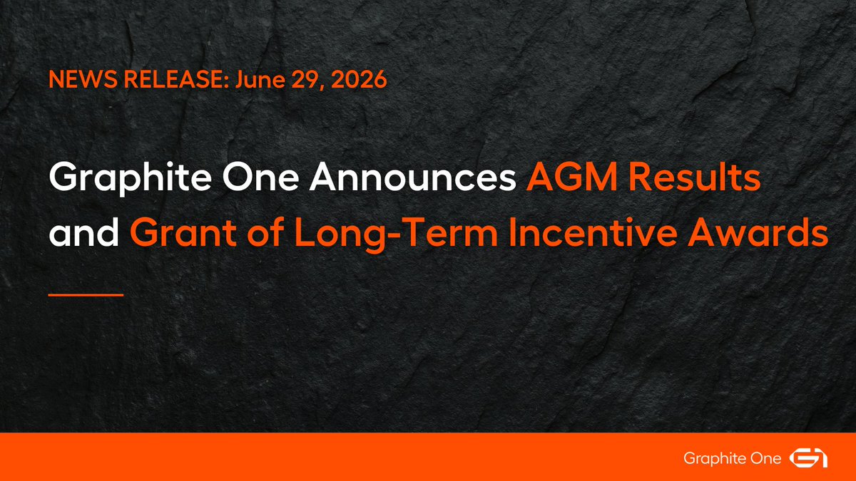 GraphiteOne's tweet photo. Graphite One $GPH.V | $GPHOF Announces AGM Results and Grant of Long-Term Incentive Awards

▶️ Full Release: https://t.co/H20ccejz9I https://t.co/iuVzWv1bYy