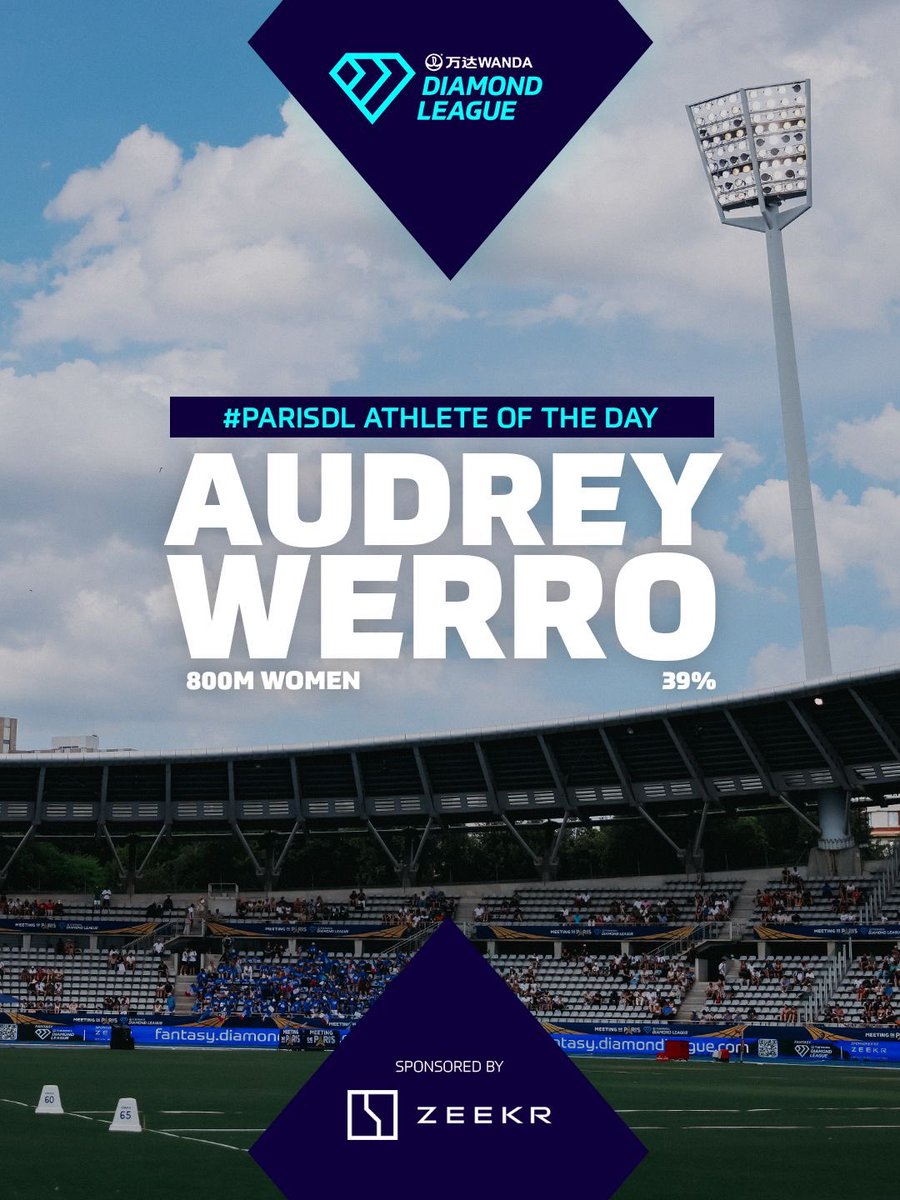Diamond_League's tweet photo. And your #ParisDL 🇫🇷 Athlete of the Day is…

Audrey Werro who yesterday clocked a new Diamond League Record with 1:53.80! 🌟

Listen to the full interview on the DL YouTube channel and cast your vote during #EugeneDL this weekend on https://t.co/Kh92ly3qzT to help choose the next Athlete of the Day!

#DiamondLeague #ZeekrEurope