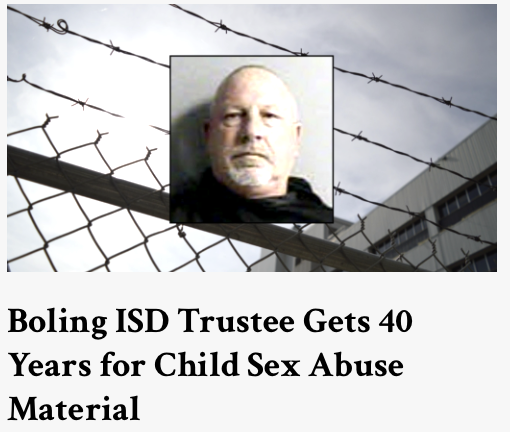 MQSullivan's tweet photo. Just a regular day in Texas' government schools ...

Pedos, predators, and their enablers are attracted to public schools because the entire system is built around a slavish devotion to protecting "the system" and keeping the cash flowing. https://t.co/AXcqsCHBrK