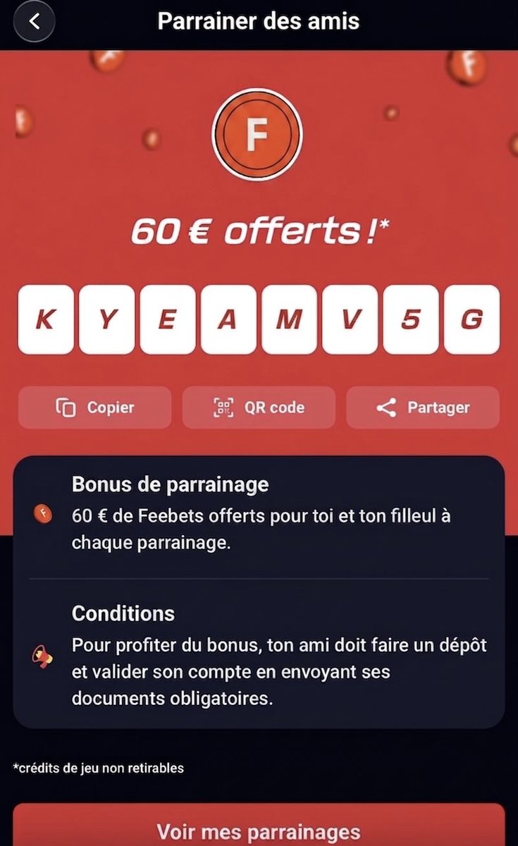 Yoshift_'s tweet photo. Code parrainage Betclic pour avoir 60€ !
Code promo : KYEAMV5G
Il suffit de faire un dépôt de 10€ minimum et de valider ses documents !
#TeamParieur https://t.co/53zvL4UxGm