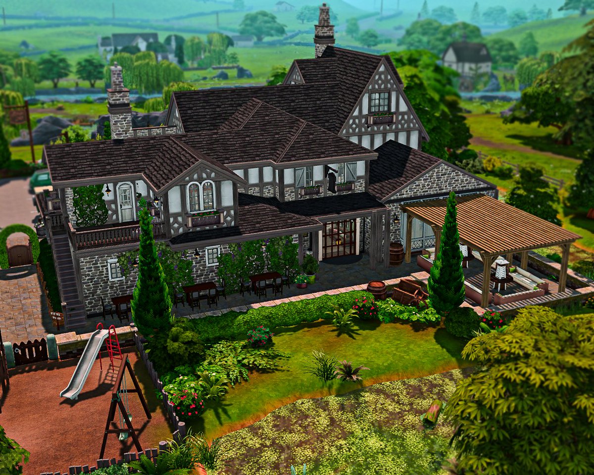 gardenova_sims's tweet photo. British Country Pub🍻🌳
~ On the gallery fully furnished! 
     - ID: Gardenova
~ Speedbuild coming tomorrow!

p.s im happy to be back <3 

#showusyourbuilds #sims4 #thesims4 https://t.co/gqTmsRxODX