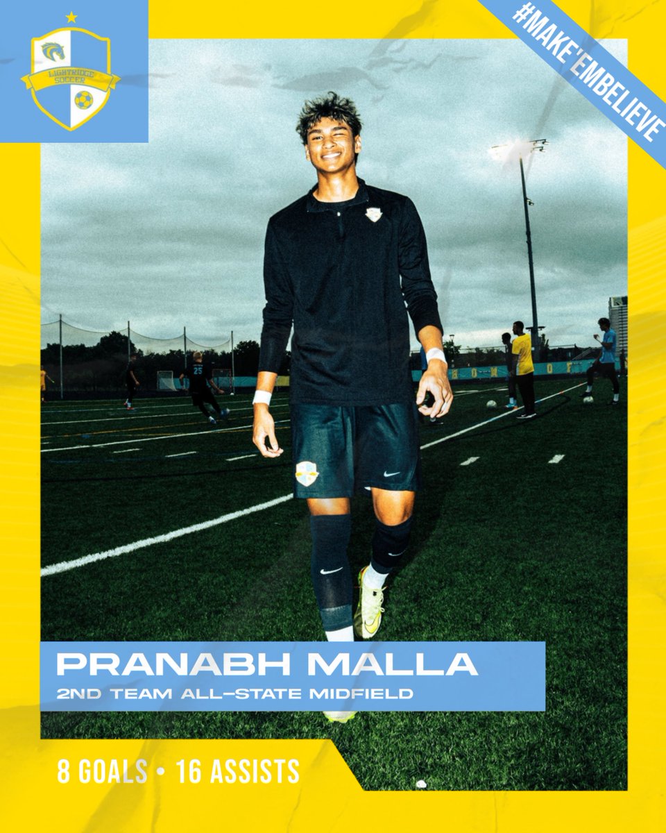 LightridgeBSOC's tweet photo. Sergio Malla? Pranabh Busquets? A fantastic midfielder recognized for his importance to our dominant team possession. Congrats Pranabh for earning 2nd Team All-State! #BoltsUp #MakeEmBelieve https://t.co/yXQpDU4gQB