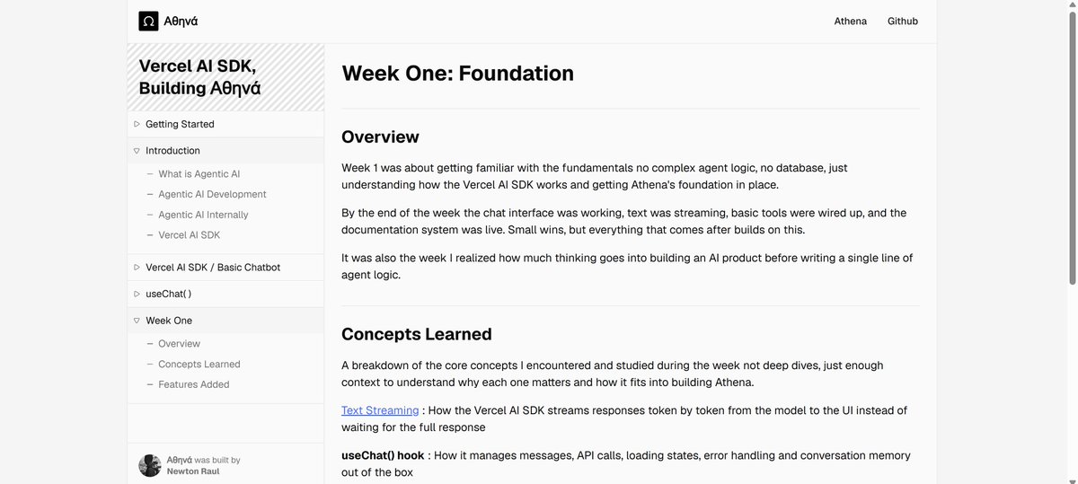 Animate8X's tweet photo. Day 8 bulding Athena
Decided on adding some weekly cover up to the athena docs, on what i learned , errors faced and how i fixed them
- Gave the agent it's role and how it's meant to function
- Made studies on project planning so i could better configure the agent.
#BuildInPublic https://t.co/7y4lN1IwVu