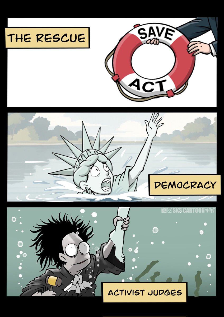 skscartoon's tweet photo. No democracy or republic can survive without secure elections https://t.co/D7n9kDO0Uq