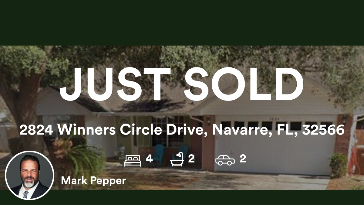 MarkJamesPepper's tweet photo. 🛌 4 🛀 2 🚘 2
📍 2824 Winners Circle Drive, Navarre, FL, 32566

My latest sale on RateMyAgent.
Broker BK3569283
https://t.co/tzFOGAj9QU

...
#ratemyagent #realestate https://t.co/FXHLeCanKI