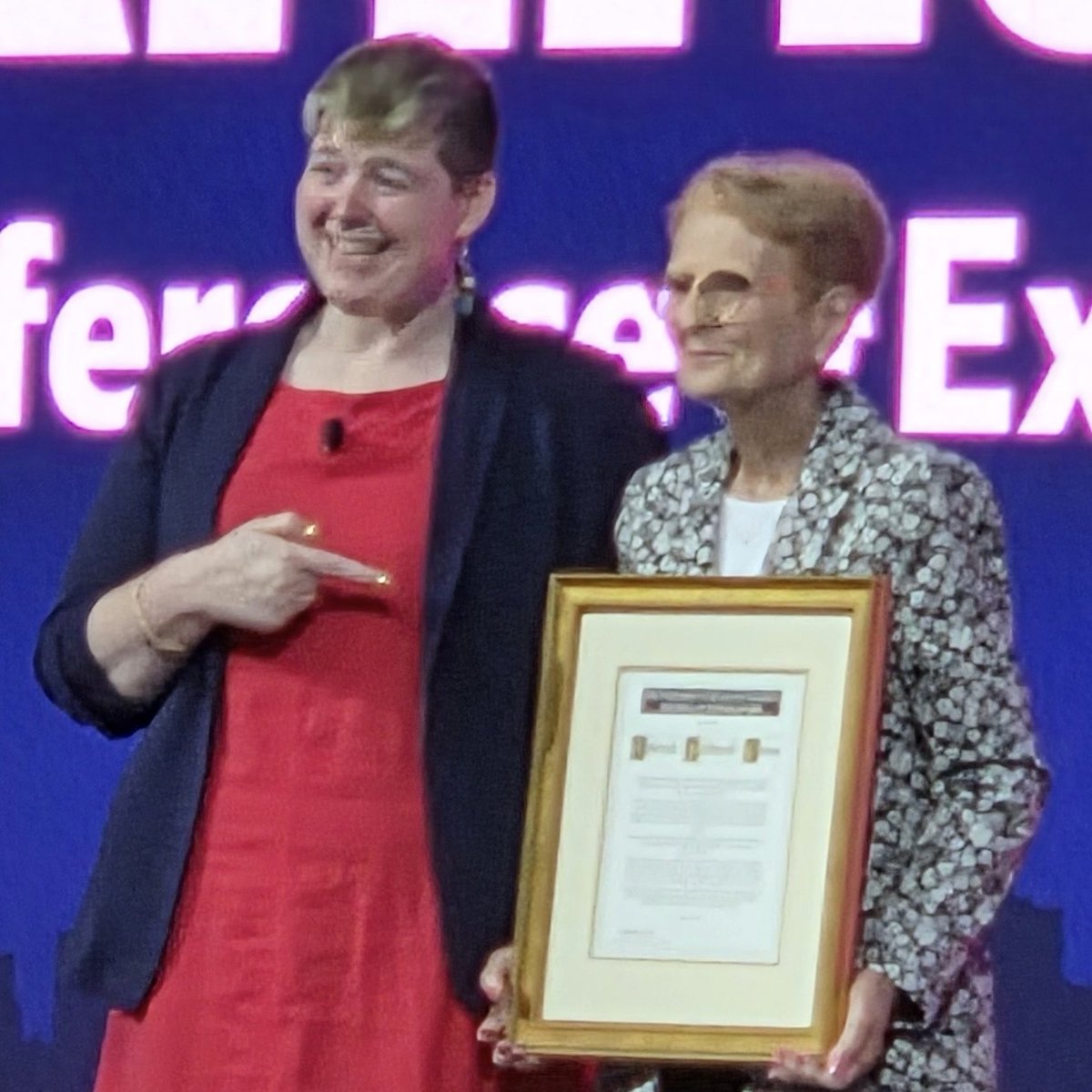 OccupyLibraries's tweet photo. “Nonbinary” president of American Library Association gives award to homophobic former director of ALA’s Office for Intellectual Freedom. Gotta love it.
At ALA, it’s whatever it takes to indoctrinate and s•xualize school children.
Defund ALA. #ALAAC26 #FreedomToRead #lgbt https://t.co/3xUnWmUJgh