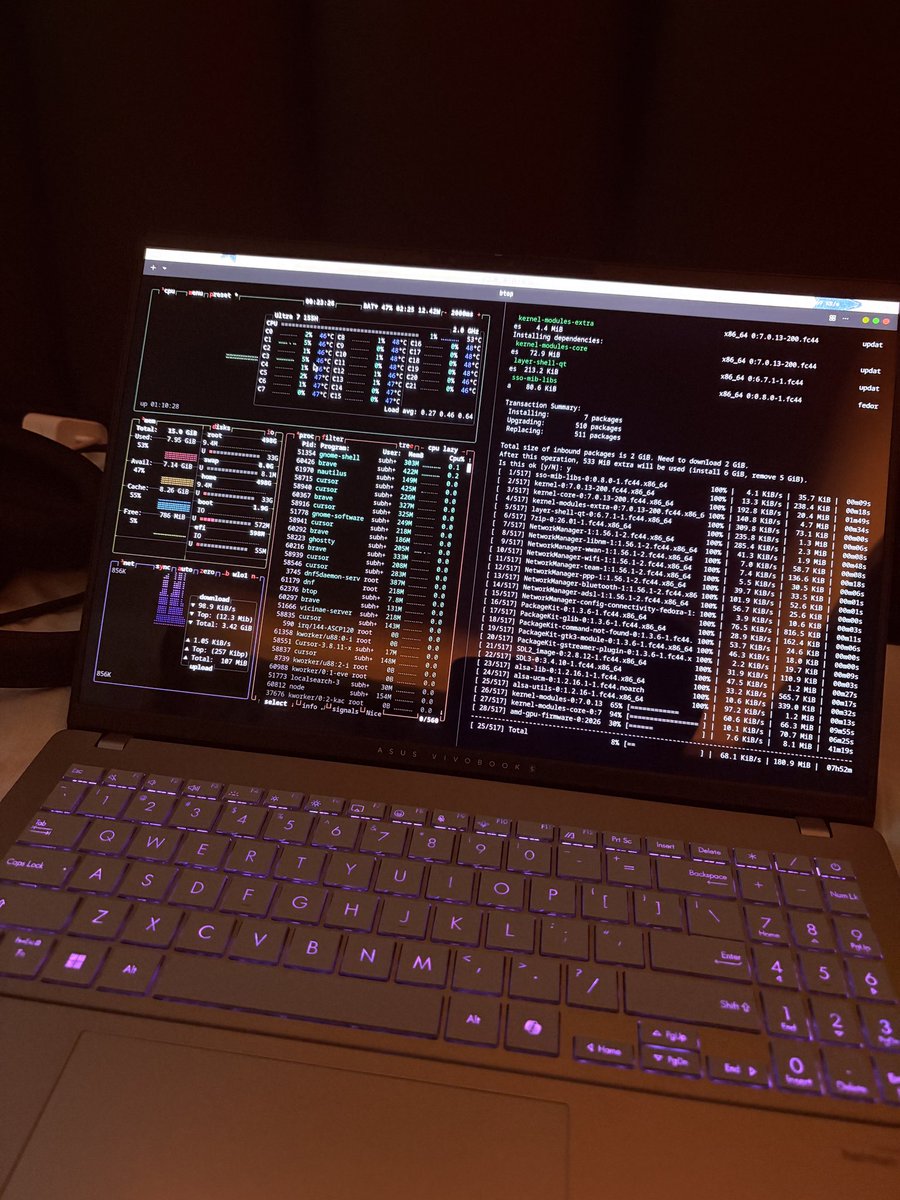 Subham12R's tweet photo. Rewiring Linux for work after so many days 😅 it's fun hopping through systems. https://t.co/98SmGlS0Zu