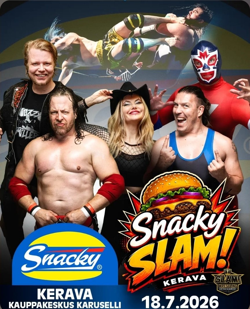 HercoWisky's tweet photo. Finland 🇫🇮

Won't be there, but you cannot miss this show.

The FIESTA will be back later this year 😘🥃 @SlamWres https://t.co/Nld2qAAO6B