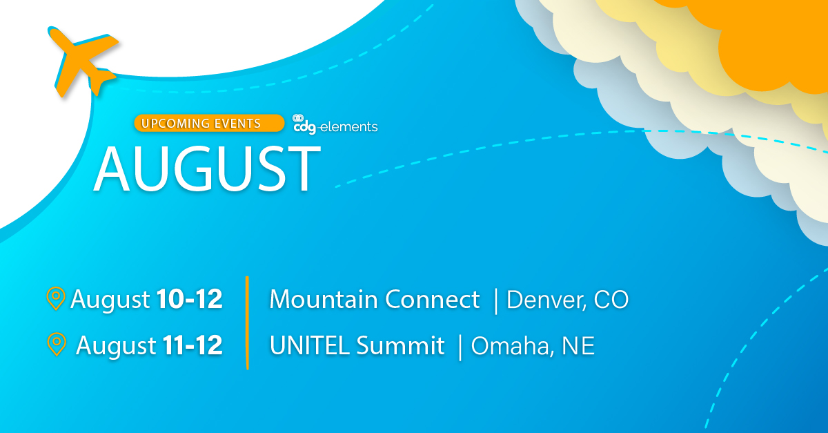 cdgsolutions's tweet photo. CDG is on the road this summer:

📍 Mountain Connect | Aug 10–12 | Denver, CO
📍 UNITEL Summit | Aug 11–12 | Omaha, NE
Come talk OSS/BSS | 217-355-7104 | https://t.co/MM4PqrNyki https://t.co/7RqwI2BYxc