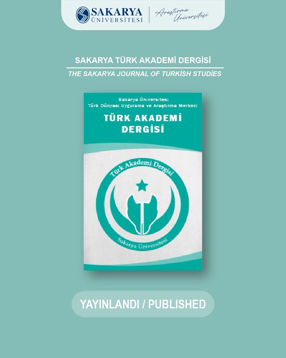 SauJournals's tweet photo. 📢 The June issue of our magazine called Sakarya University Turkish Academy Magazine has been published.
👇To the articles and past issues in our new issue
You can access it through the official website of our magazine.
🔗To review now:
https://t.co/QKGtx5cUTV
@sakaryauni https://t.co/hiw0cMbeTg