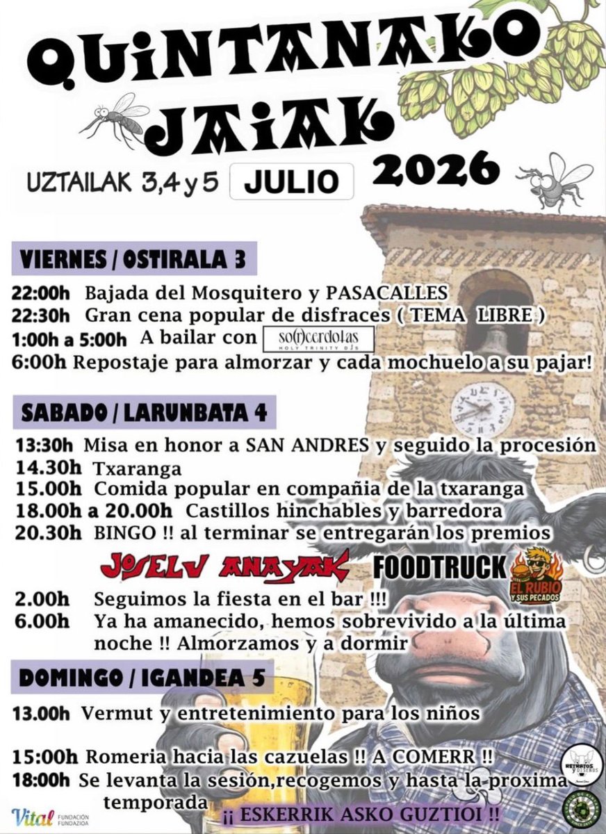 AcoaAke's tweet photo. 🚧 Fin de semana de preparativos de prefiestas en el #concejo de #Quintana 👉 #vereda
🪢 #Kinta|ko #kontzeju|ko bizilagunak herria txukuntzen egon dira asteburu honetan ▶️ #auzolan
#Bernedo @MontanAlavesa #Araba #Alava https://t.co/fTzNx1mZOH